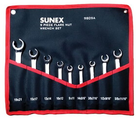 Sunex 9809 Wrench Set 9 Pc Flare Nut