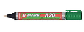U-Mark UM10703 A20 Paint Marker W/Rev Tip Green-Ea