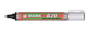 U-Mark 10705 A20 Paint Marker W/Rev Tip White