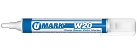 U-Mark 10855 W20 Wtrbsd Paint Marker White-Ea
