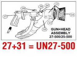 Uni-ram 27-500 Gun & Head Assy