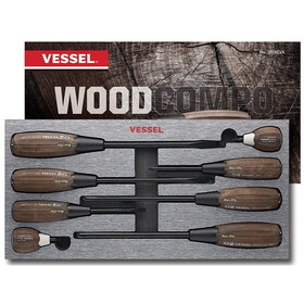 Vessel VES3308EVA Wood-Compo Non-Slip 8Pc Screwdriver Set