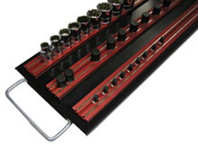 VIM Tools MRTRAY14R Mag Rail Black Tray 3-14" Red Racks