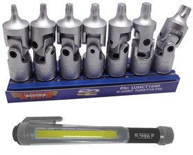 VIM Tools VIUJHCTR1040-PF450 7 Pc 1/4" Dr U-Joint Half Cut Torx Set