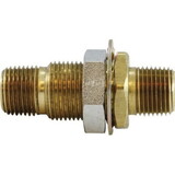 Champion Brass 129A-391FC3-BN Bulkhead Connector with Nut, 1/4-in Female NPTF x 1/2-in Male NPTF, Brass