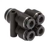 Midland Industries 89D0406C Union Double Wye, 3/8-in Push-to-Connect x 1/4-in Push-to-Connect, Composite