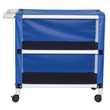 MJM International 332-2C 2-shelf utility / linen cart with mesh or solid vinyl cover, shelf size: 20