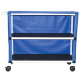 MJM International 350-2C 2-shelf jumbo linen cart with mesh or solid vinyl cover, 5