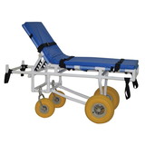 MJM International 780-ATS-YEL All terrain Stretcher, 2 swivel / 2 rigid wheels, 300 lb weight capacity