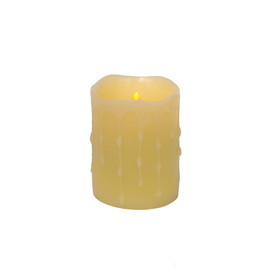 Melrose 38600DS LED Wax Dripping Pillar Candle (Set of 4) 3"Dx4"H Wax/Plastic - 2 C Batteries Not Incld.