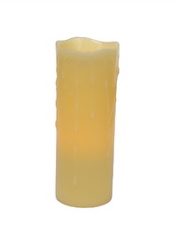 Melrose 38602DS LED Wax Dripping Pillar Candle (Set of 3) 3"Dx8"H Wax/Plastic - 2 C Batteries Not Incld.