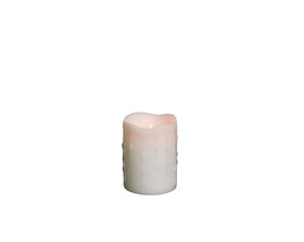 Melrose 45374DS LED Wax Dripping Pillar Candle (Set of 4) 3"Dx4"H Wax/Plastic - 2 C Batteries Not Incld.