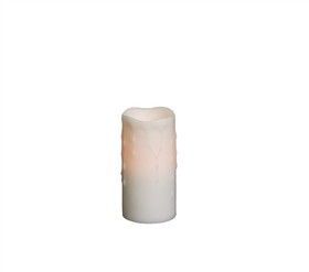 Melrose 45375DS LED Wax Dripping Pillar Candle (Set of 4) 3"Dx6"H Wax/Plastic - 2 C Batteries Not Incld.