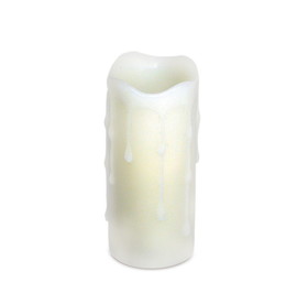 Melrose 46858DS LED Wax Dripping Pillar Candle (Set of 6) 1.75"Dx4"H Wax/Plastic - 2 AA Batteries Not Incld.