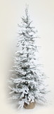 Melrose 48965DS Flocked Tree w/Burlap Base 100 Clear Bright Lights 48