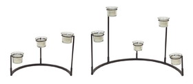 Melrose 56926DS Multi-Level Votive Candle Holder Stand (Set of 4) 12"H, 8.25"H Metal/Glass