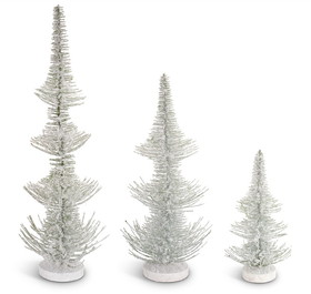 Melrose 60304DS Frosted Pine Trees (Set of 3) 12"-24.5"H Plastic