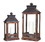 Melrose 66815DS Lanterns (Set of 2) 21"H, 27.5"H Wood/Metal/Glass