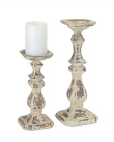 Melrose 68696DS Candle Holder (Set of 2) 10", 14"H Polystone