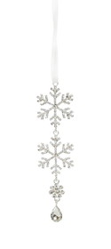Melrose 69184DS Jewel Tiered Snowflake Ornament (Set of 12) 8"H Metal