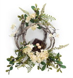 Melrose 70149DS Hydrangea/Bird Nest Wreath (Set of 4) 20