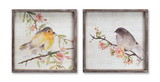 Melrose 70158DS Bird/Framed Plaque (Set of 2) 16.5