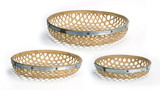Melrose 70709DS Round Woven Tray (Set of 3) 17