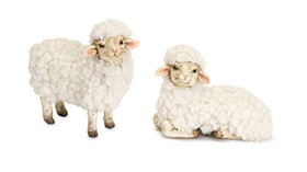 Melrose 72575DS Sheep (Set of 8) 3"H, 3.5"H Resin