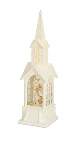Melrose 72827DS Church Snow Globe with Angel 16.25"H Plastic