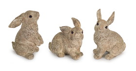Melrose 74204DS Rabbit (Set of 3) 5.5"H, 7"H Stone Powder/Resin