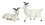 Melrose 74274DS Goat (Set of 2) 6.75"H, 10"H Resin