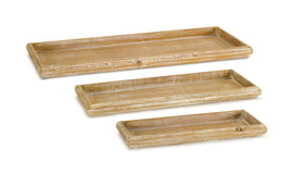 Melrose 74326DS Tray (Set of 6) 12.5"L, 15.75"L, 19.25"L Wood