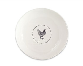 Melrose 74537DS Chicken Round Platter (Set of 2) 13.25"D Stoneware