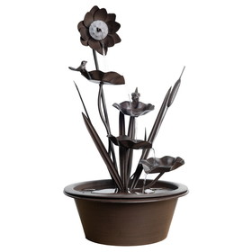 Melrose 74548DS Floral Fountain 13.5" x 24"H, Metal