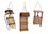 Melrose 76059DS Sled Ornament (Set of 12) 5.75"H Wood