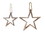 Melrose 76556DS Star Ornament (Set of 4) 12.5"H, 18.5"H Wood