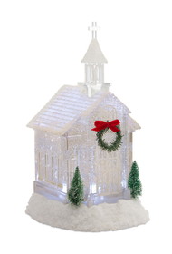 Melrose 76837DS Church Snow Globe/Timer 10.5"H Acrylic
