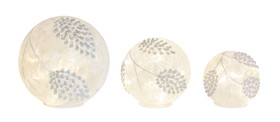 Melrose 76908DS Pine Cone Globes/Timer (Set of 3) 4.5"H, 6"H, 8"H Glass