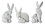 Melrose 78338DS Rabbit With Bunny (Set of 6) 4.5"H, 5.5"H, 6"H Resin/Stone Powder