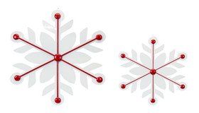 Melrose 80416DS Snowflake (Set of 2) 16"H, 22"H Iron