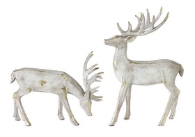 Melrose 80571DS Deer (Set of 2) 11"L x 9"H, 9"L x 13"H Resin