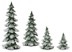 Melrose 80593DS Tree (Set of 4) 6.5"H, 9"H, 13.25"H, 18"H Resin