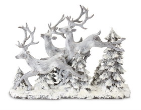 Melrose 80723DS Deer and Trees 16"L x 12.5"H Resin