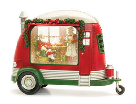 Melrose 80780DS Camper Snow Globe w/Santa 8"H Plastic 6 Hr Timer 3 AA Batteries, Not Included or USB Cord Included