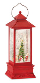 Melrose 80796DS Snow Globe Lantern w/Santa 12.5"H Plastic 6 Hr Timer 3 AA Batteries, Not Included or USB Cord Included