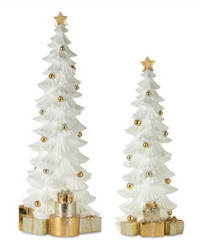 Melrose 80967DS Tree w/Packages (Set of 2) 17"H, 21"H Resin