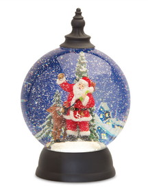 Melrose 81293DS Santa in Sleigh Snow Globe 9.25"H Acrylic 6 Hr Timer 3 AA Batteries, Not Included