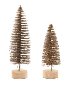 Melrose 81442DS Tree with LED (Set of 4) 10.75"H, 14"H Plastic 6 Hr Timer 3 AAA Batteries, Not Included
