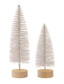 Melrose 81445DS Tree with LED (Set of 4) 10.75"H, 14"H Plastic 6 Hr Timer 3 AAA Batteries, Not Included