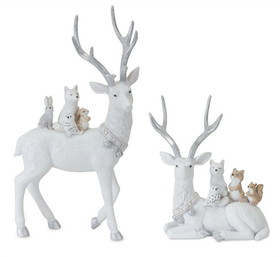 Melrose 81549DS Deer (Set of 2) 7"H, 11.5"H Resin